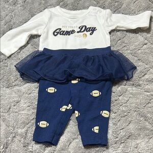 My First Game Day Baby Outfit with Tutu